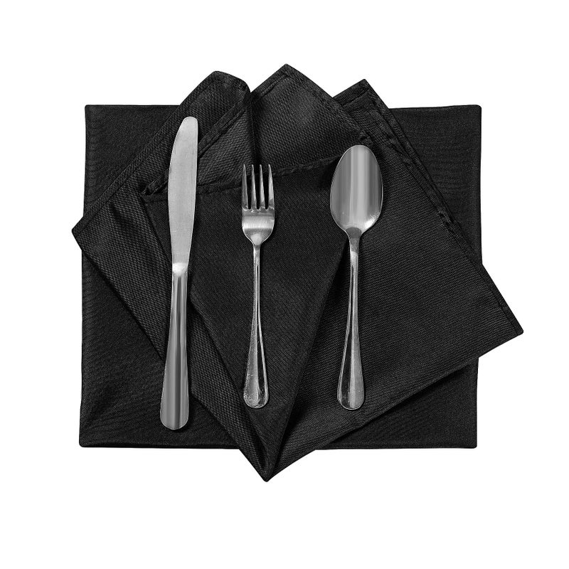 Cupuamon Cloth Napkins 17x17 inch Washable Polyester Dinner Napkins Soft Table Napkins for Wedding Party Dining Banquet(Black,50PCS) - Image 4
